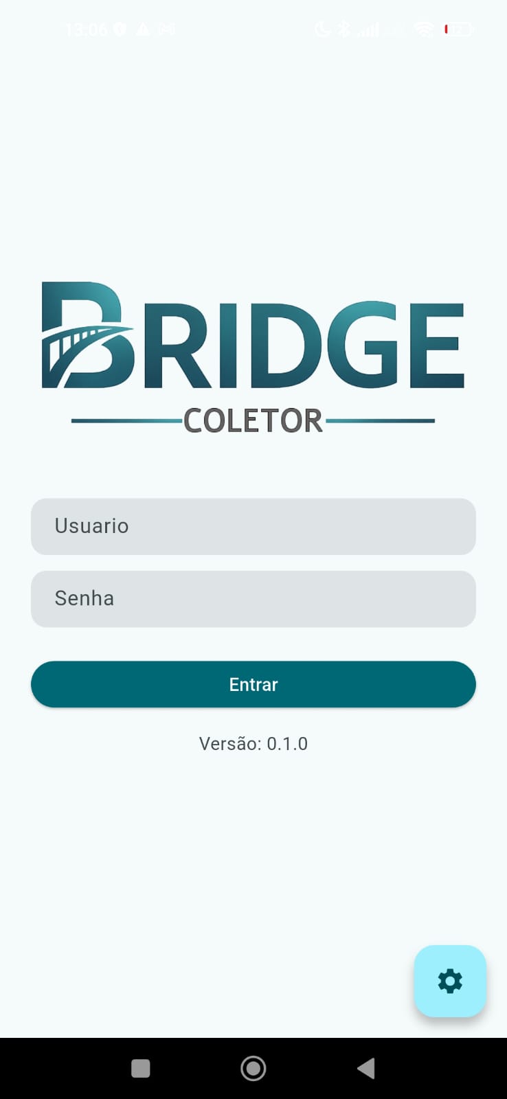 Tela de acesso do Bridge Coletor